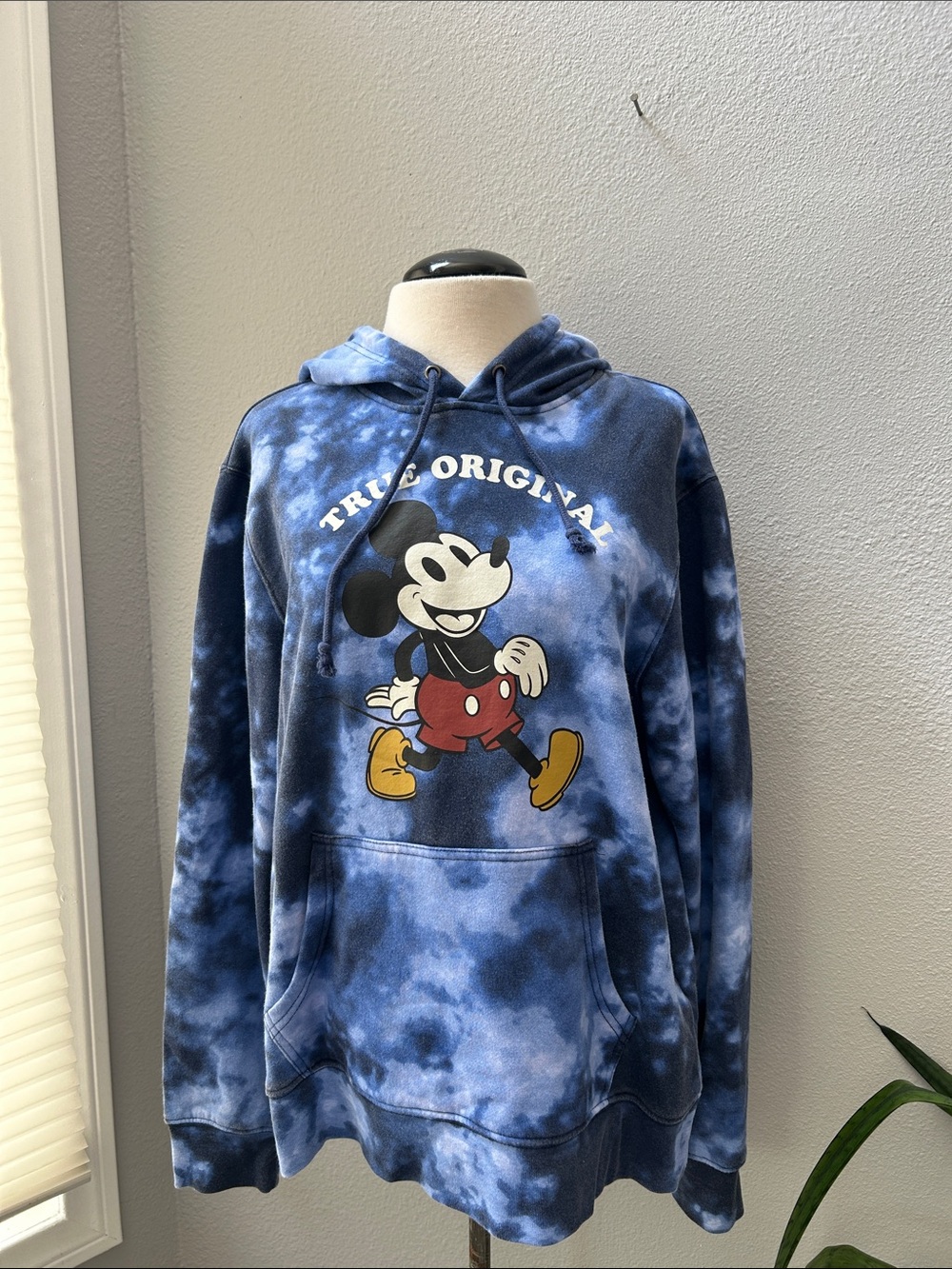 Disney Blue Tie-Dye Mickey Mouse 'True Original' Hoodie L
